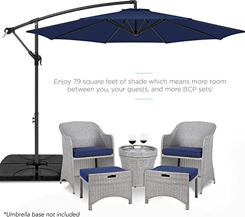 Glddfdg 1328992473-65255105 10Ft 8 Ribs Patio Umbrella Canopy, Blue, Uv30+, Water Repellent, Fade Resistant Polyester Fabric thumb #1