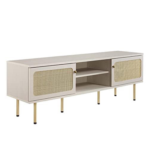 Modway Cambria 60" Rattan Tv Stand In White #TOP1