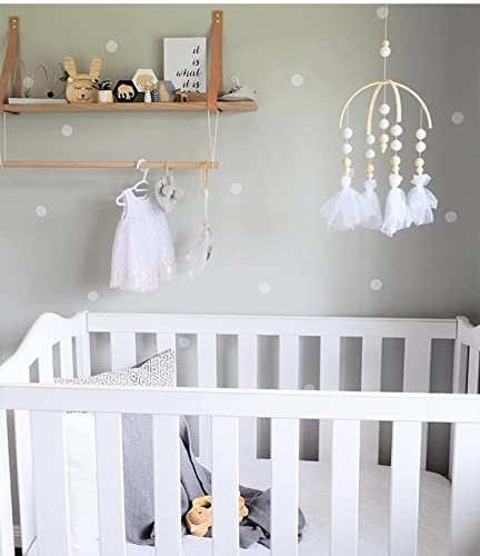 Loogool Diy Baby Mobile Kit Natural Wood Bed Bell Wind Chime Baby Bedroom Ceiling Mobiles Toys Newborn Gift (Heart), 93 Piece Set #TOP4