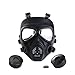 VILONG M04 Airsoft Tactical Protective Mask, Full Face Eye Protection Skull Dummy Game Mask with Dual Filter Fans Adjustable Strap for BB Gun CS Cosplay (Black Mask) (Black)