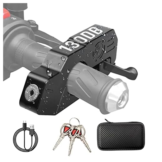 OPSOOPI Motorcycle Locks Anti Theft, Motorcycle Grip Lock 130DB Alarm Heavy Duty Throttle Lock, Waterproof Brake Alarm for Moped, Bike, Scooter, ATV (Black)