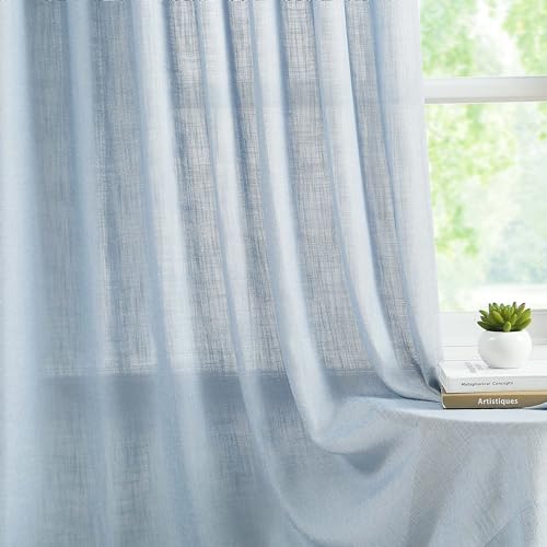 WEST LAKE 90 Inch Dusty Blue Bailey Pinch Pleated Semi Sheer Curtain Panels by WEST LAKE - Used condition - Image 2