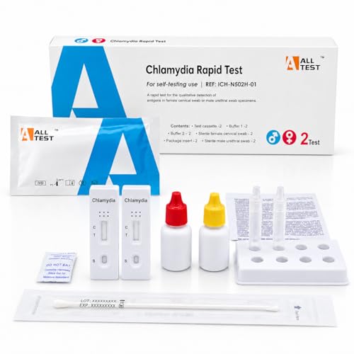 2 x ALLTEST Chlamydien Selbsttest für Frauen und Männer STI Test für Zuhause Chlamydien Schnelltest für Männer und Frauen Ergebnis in 10 Minuten Urin- Urethral- und Zervikalabstrich