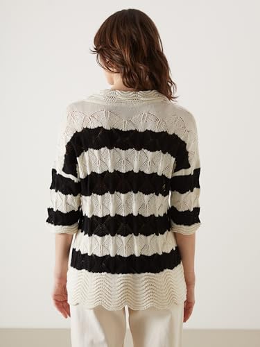 LC WAIKIKI Polo Neck Striped Women's Knitwear Sweater Xl Black