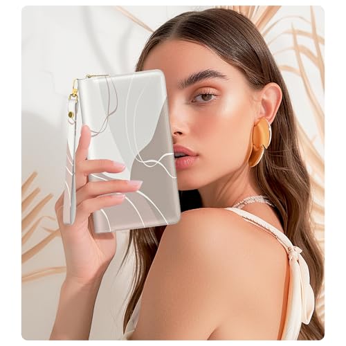 Image of Aiawoxc Womens Wallet, RFID Wristlet Wallets for Women, Ladies Clutch Purses, Large Travel Card Holder with Phone Holder | RFID