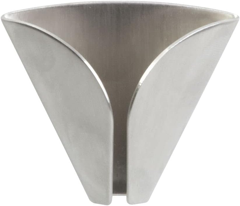 mDesign Decorative Metal Kitchen Self-Adhesive, Wall Mount Towel Hanger - Storage and Display Hook for Hand, Dish and Tea Towels - Stick on Inside or Outside of Doors - Unique Design, 2 Pack - Brushed