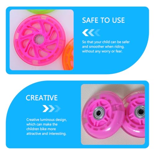 2pcs Ruedas de Entrenamiento para Bicicleta con Material Luminoso PU, Ruedas Auxiliares Equipada con Rodamiento, Giro Silencioso para Niños y Aprendizaje miniatura 6
