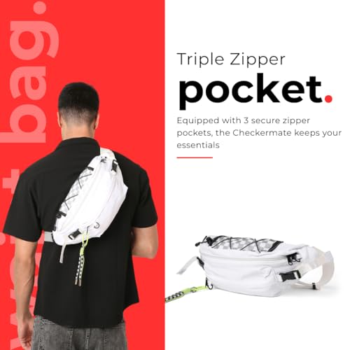 Image of Tressential Waist Bag for Men Women | Cross Body Fanny Pack Sling Bag for Hiking, Travel, Camping, Outdoor Sports, Cycling | Money Belt with Adjustable Strap (White)