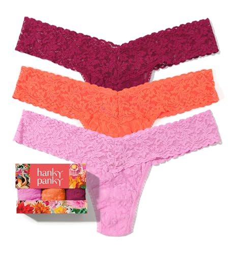 Image of hanky panky - Signature Lace Low Rise Thongs for Women | Lacy Lingerie Underwear | 3 or 5 pack