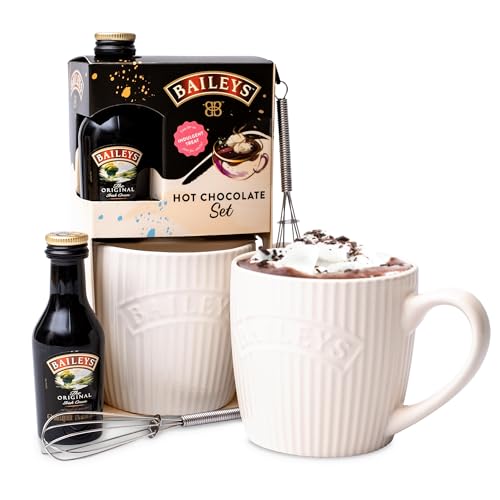 Baileys Hot Chocolate Gift Set Irish Cream 50 ml Mug & Whisk