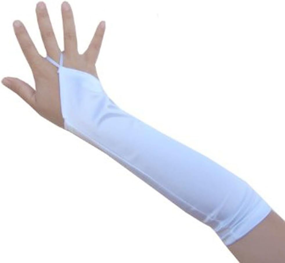 13inch Fingerless Elbow Length Wedding Bridal Satin Gloves Kids Girls Children 15 colors