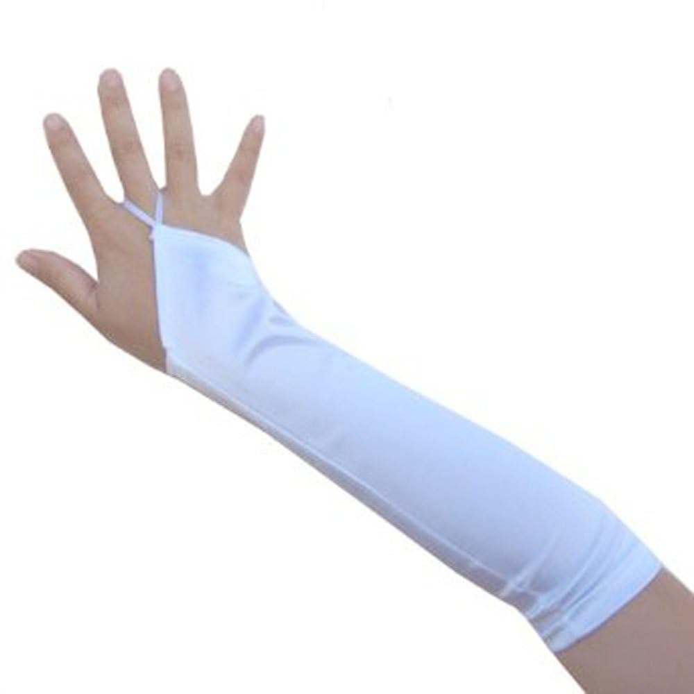 13inch Fingerless Elbow Length Wedding Bridal Satin Gloves Kids Girls Children 15 colors