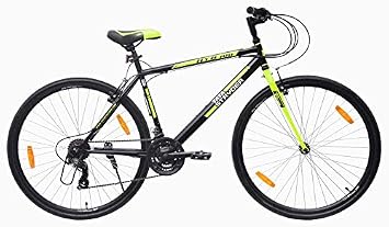 TATA Stryder HYB-100 21 Speed Unisex EF Shifter Nylon Tyre Road Bike/Cycle (700x35cm, 19 Inch Frame, Black Green)