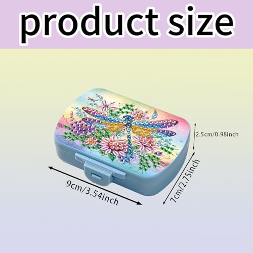 Image of ARTopet Diamond Art Painting Mini Storage Box with 6-Grid Creative Design Compact Portable Small Case for Purse Travel Daily-Dragonfly02