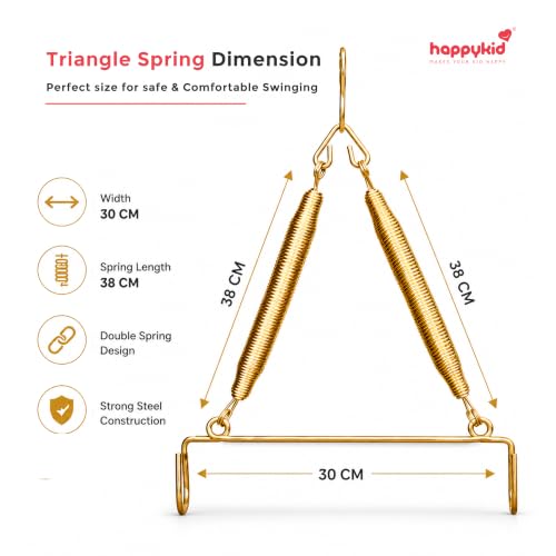 Image of Happykid Baby Cradle Set | Durable Cotton Cloth, Mosquito Net, Spring, Triangle and Window Hanger (Orange, Without Bed)