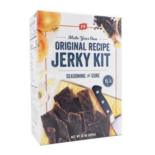 PS Seasoning Jerky Seasoning and Cure Kit (Original) - Award-Winning DIY Beef Jerky Making Kit with Seasoning Mix & Cure - Oven, Smoker, Dehydrator - Great for Beef, Turkey, Venison, Wild Game