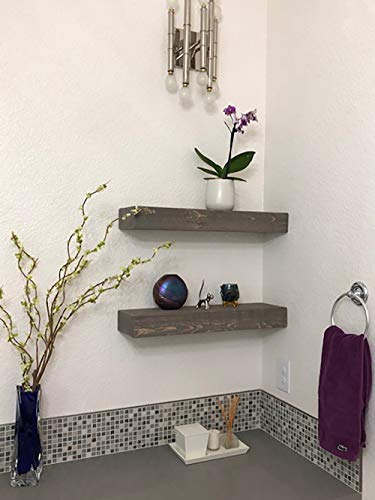 joelsantiques 18 Inch Wooden Floating Shelves for Wall - 18x7x3