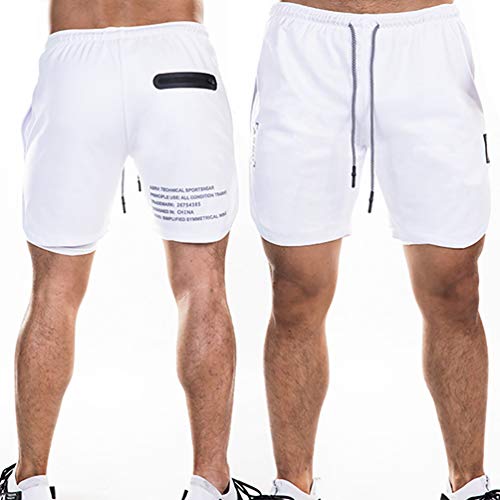 YOJINKE Bermuda masculina 2 em 1 para treino, corrida, leve, academia, ioga, treino, esportivo, shor