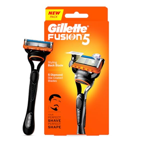 Image of Gillette Fusion 5, Shaving Razor For Men | With Beard Shaping Back Blade | 5 Blades For Your Perfect Shave | Styling Back Blade For Your Perfect Beard Shape