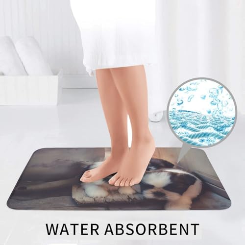 Ensemble de tapis de bain chiot mignon pour sol de douche