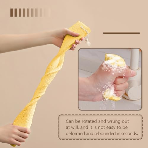 Image of Kitchen Sink Water Splash Guard, Kitchen Sponges Absorbent Faucet Mat, Heavy Duty Scrub Sponges, Suitable for Cleaning Kitchen and Bathroom Countertops, Super Absorbent (Yellow, 23.23 inchx2.76 inch)