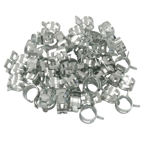 Bonsicoky 50�� 12mm �X�v�����O�o���h�^�C�v �A�N�V�����z�[�X�N�����v�A�V���o�[�}���K���X�`�[���X�v�����O�N���b�v�p�C�v�A�R�����C���V���R���z�[�X���C�����p�C�v�p