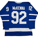 Facsimile Autographed Gavin McKenna Toronto Blue Reprint Laser Auto Hockey Jersey Size Men's XL