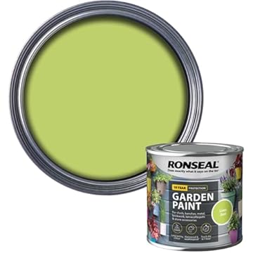 AOC24 Garden Fence Paint 250ml – Multi-Surface Exterior Paint for Wood, Brick, Metal, Stone & Terracotta – Waterproof, Resists Fading, Matt Finish for Sheds, Fences, Garden Furniture Lime Zest