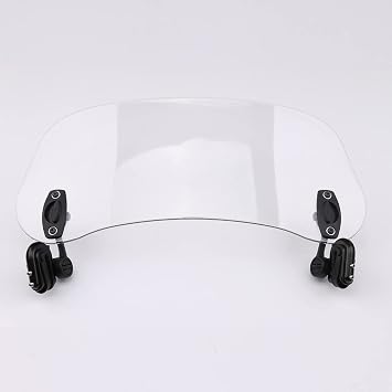 Motorcycle Windshield Extension - Universal Moto Adjustable Clip-on Windscreen Extender Transparent, Plus