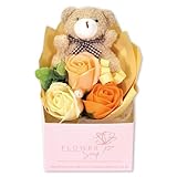 ポピー名古屋 ソープフラワー ギフト くま付き ボックス ラッピング 誕生日 プレゼント 母の日 枯れない花 香るアレンジ SH‑081 イエロー