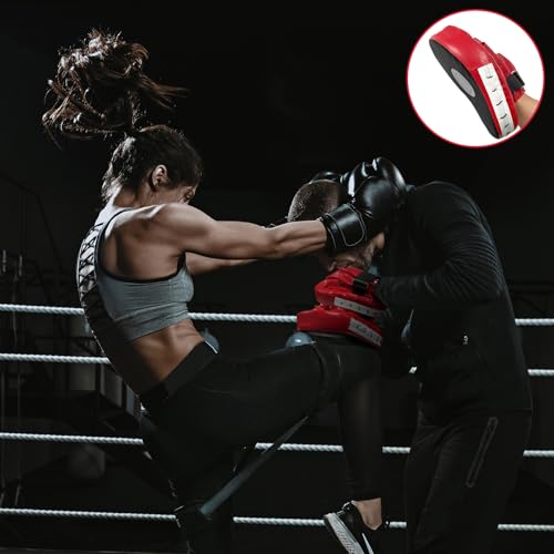 xiaoxiaozhijia 1 Paar Pratzen Boxen,Bratzen Hand,Handpratzen Boxen,Zubehör, das für das Training von Kampfsportarten wie Taekwondo, Muay Thai und Karate geeignet ist (Rot)