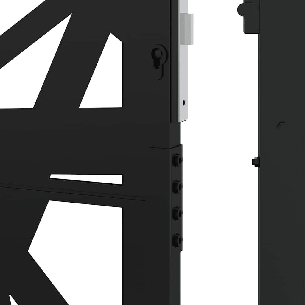 vidaXL Puerta de jardín negra 100x200 cm acero diseño ligero
