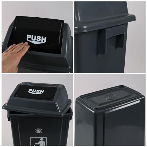 Caneca de basura con tapa abatible 6 galones 4 pack miniatura 2