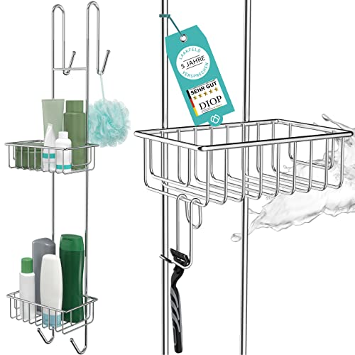 LAAKFELD Duschablage zum Hängen Edelstahl rostfrei inkl. gratis Rasierhalter - 80cm Duschregal zum Hängen für Duschwand bis 3cm - Duschkorb zum Hängen ohne Bohren - Hängeregal Dusche mit Kratzschutz LAAKFELD Duschablage zum Hängen Edelstahl rostfrei inkl. gratis Rasierhalter - 80cm Duschregal zum Hängen für Duschwand bis 3cm - Duschkorb zum Hängen ohne Bohren - Hängeregal Dusche mit Kratzschutz