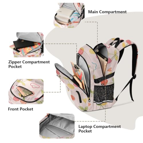 Mochila para portátil de 17.5 pulgadas en color rosa y cereza para mujer y negocios 5