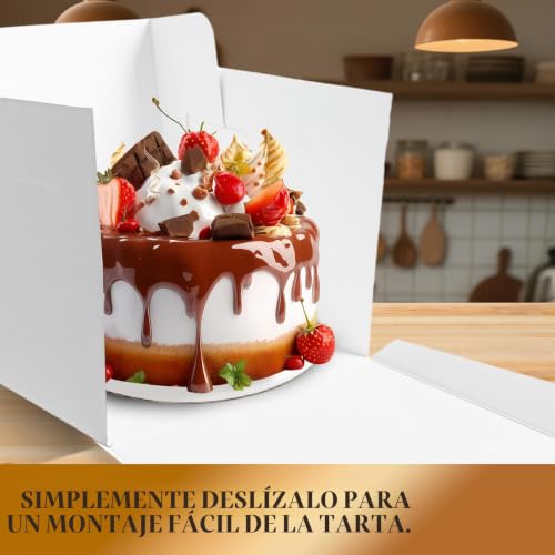 Miniatura 3 de Lyshooce 5 Sets De Cajas De Transporte Para Tartas Con Ventana Transparente 25 25 20 Cm, Incluye 5 Tableros Para Tartas, Cinta Y Etiquetas Para Tartas De Hasta 25 Cm De Diámetro