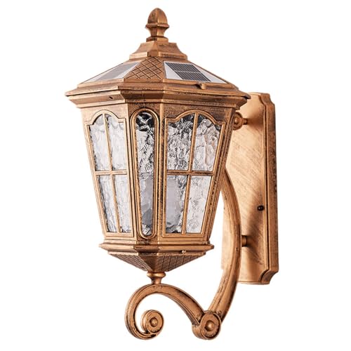 Appliques murales extérieures étanches IP65 avec luminaire solaire vintage en verre