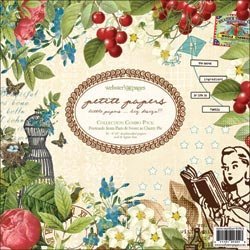Webster's Pages Petite Papers Double-Sided 6-Inch by 6-Inch 36/Pad-Postcards from Paris/Sweet As Cherry Pie