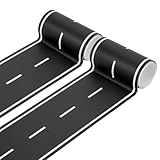 OLYCRAFT 4 m Lange Bordüren Straßenaufkleber 10cm Breit Schwarzes Straßenband Selbstklebend Straßenmodellaufkleber Rennstrecken Party Dekorationsaufkleber Für Straßen Geburtstagsparty Dekoration