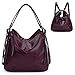 Umwandelbarer Rucksack für Damen, Handtasche, Hobo-Tragetasche, Schultertasche, Dunkelviolett