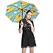 Meaudiwes Fashion Compact Auto Folding Umbrella Windproof Travel Umbrella For Rain & Sun Yellow Rubber Ducks Print