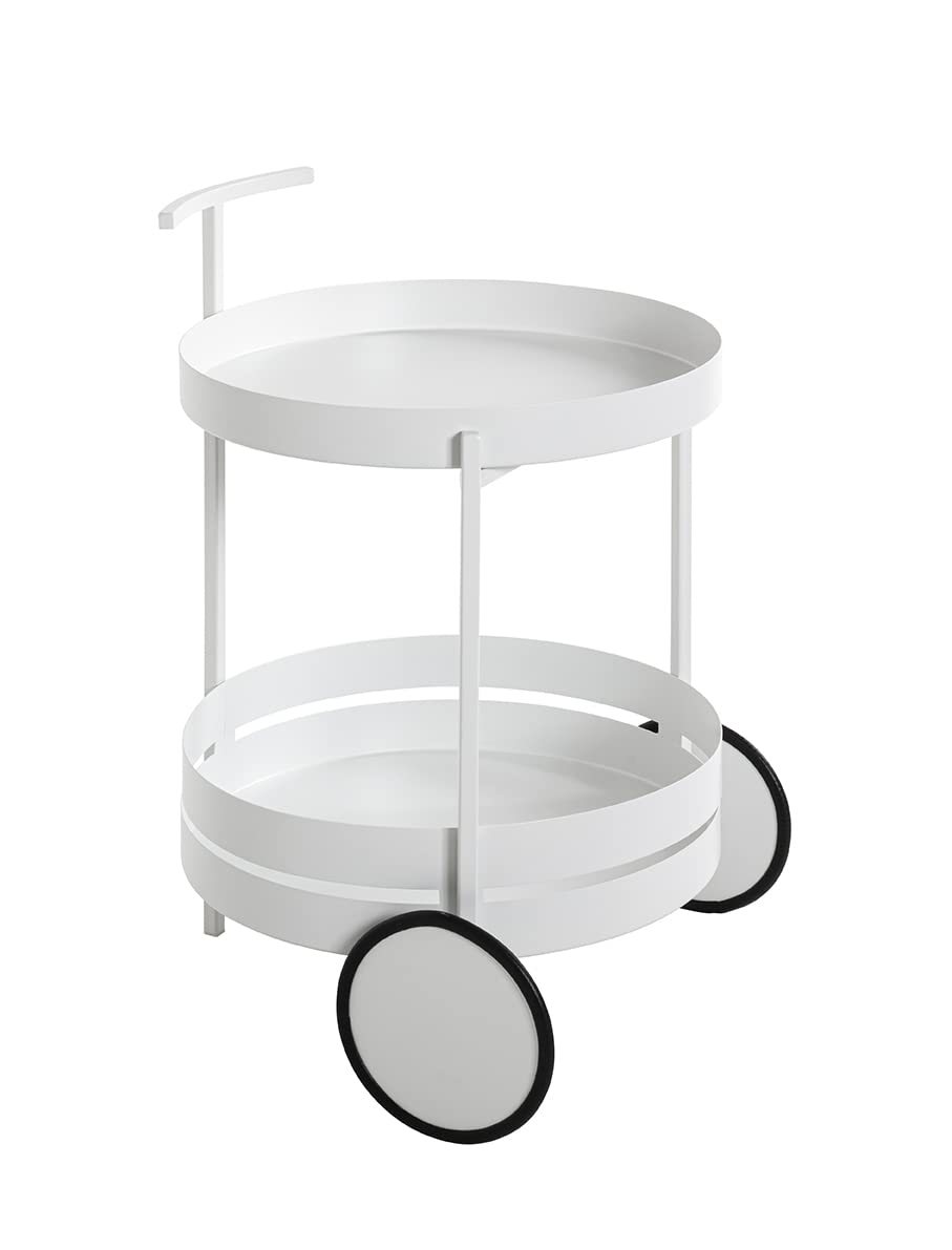 HAKU Carro de Servicio Blanco, Blanco, Metal, Metal - Dim.: AL 62 cm x Ø 42 cm, Estilo: Moderno