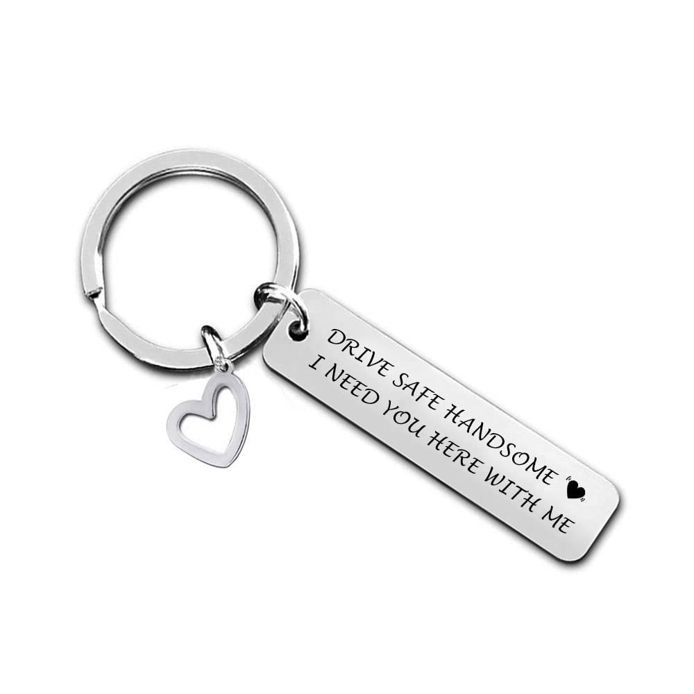 YEMYIQZ Drive Safe Keychain for Boyfriend Birthday Valentine’s Day Gifts for Him Husband Dad Father’s Gifts from Daughter