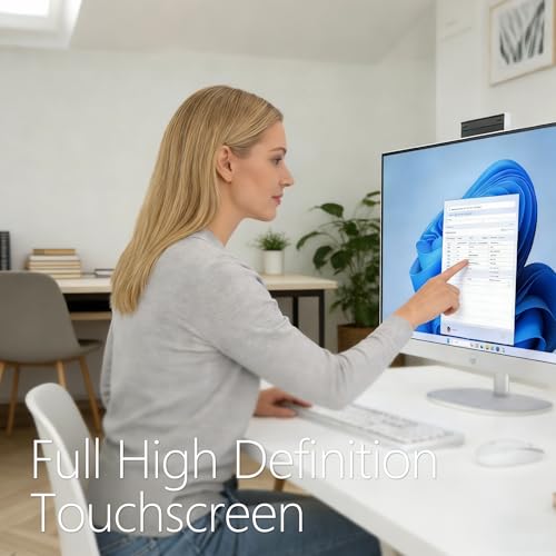 Image of HP 27 inch FHD Touchscreen All-in-One - Everything to Just Work, Intel Core Ultra 7 155U, 16GB DDR5, 1TB SSD, Free Web Office, HDMI & Ethernet, Windows 11 Pro, USB-C Docking Station Included