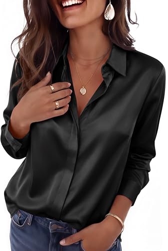 10 Best Silk Shirts for Women That Add Elegance to Any Outfit 6 Zeagoo Satin Blouses for Women - Long Sleeve Top