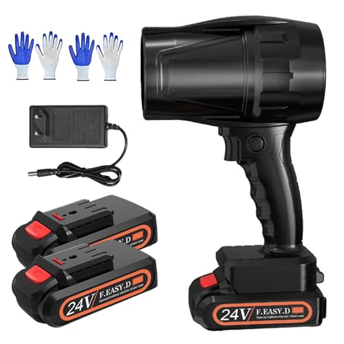 Souffleur d'air Super Jet Fan, Souffleur Électrique sans Fil Rechargeable avec Batterie 24 V 1200 MAh, pour Voiture, Nettoyage Extérieur et Barbecue