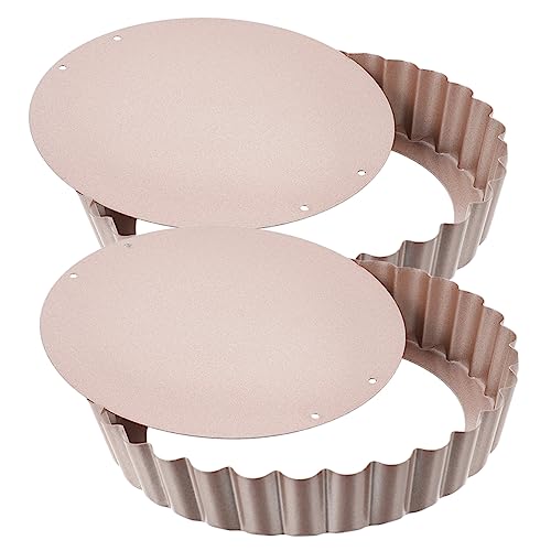 CRILSTYLEO 2 Piezas Bandeja Para Hornear Con Fondo Molde Para Tarta Acanalado Bandeja Antiadherente Bandejas Para Quiche Para Hornear Bandeja Para Tarta Con Fondo Suelto Extraíble Bandejas