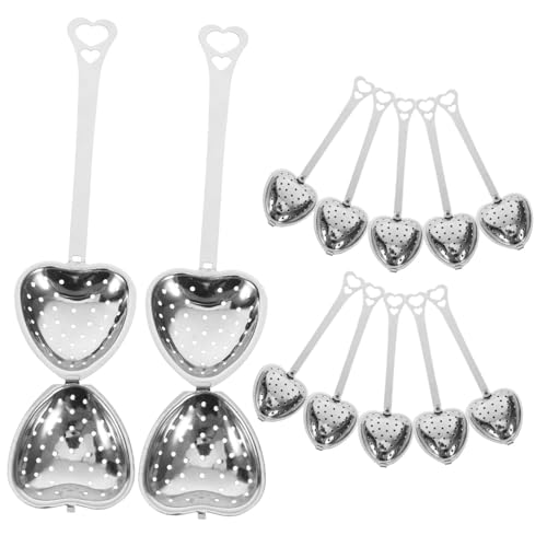 CIYODO Set of 12 Heart-Shaped Tea Strainers - Practical Fine Mesh Infusers for Loose Leaf Tea and Elegant Brewing Accessories
