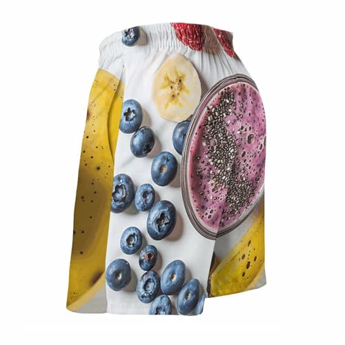 Men's Swim Trunks Quick Dry Board Shorts with Pockets Beach Shorts A Glass of Fruit Smoothie Bathing Suits for Men 5