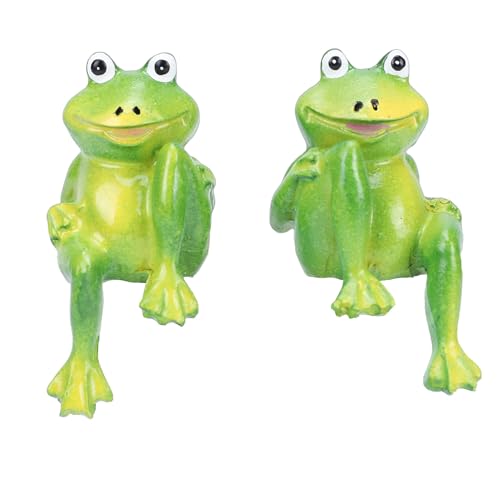 Cocoarm 2PCS Estatuas de Ranas, Escultura de Animales Realistas Decoración de Jardín con Colores Vibrantes, para Césped Porche Patio Regalo de Boda Fiesta